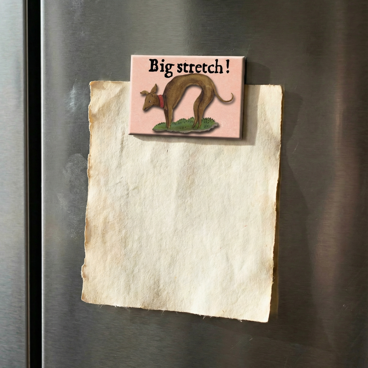 Big Stretch Medieval Marginalia Refrigerator Magnet | Funny History Magnet
