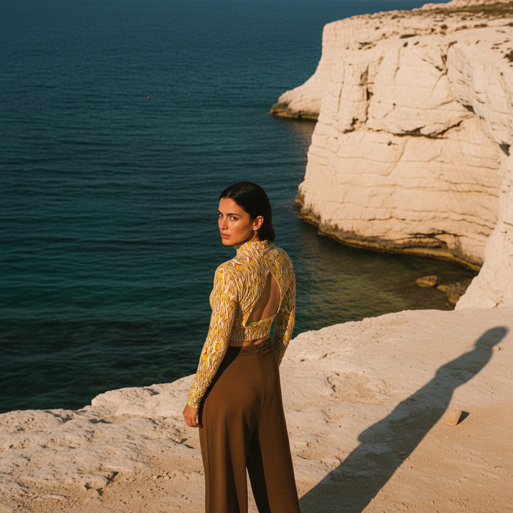 Biker Flame Mock Neck Long Sleeve Crop Top | Bold Printed Fitted Top [Sizes S–XL]