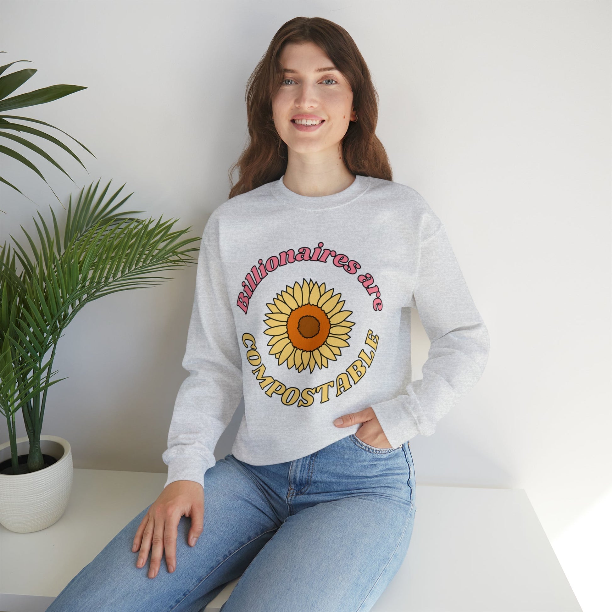 Billionaires are Compostable Unisex Heavy Blend™ Crewneck Sweatshirt Sizes SM-5XL | Plus Size Available