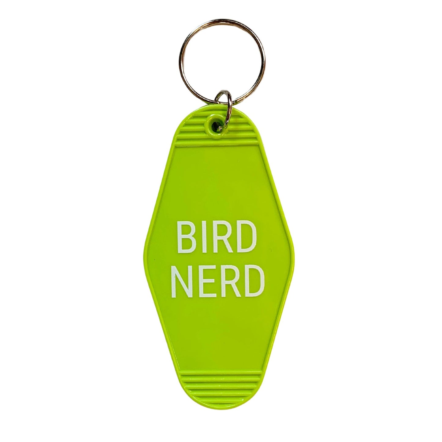 Bird Nerd Motel Style Keychain in Lime Green