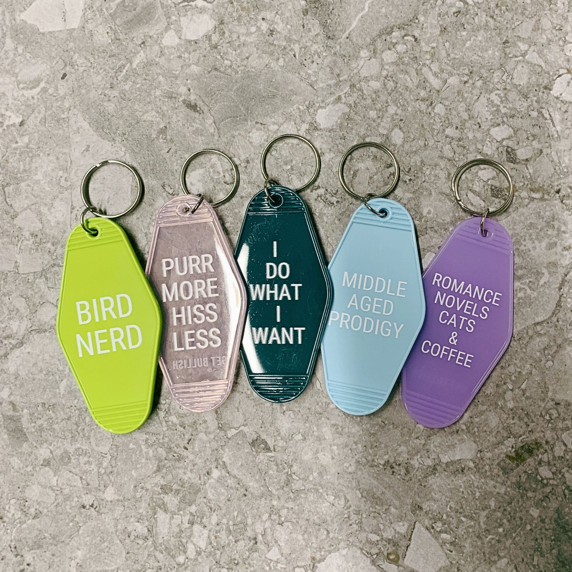 Bird Nerd Motel Style Keychain in Lime Green