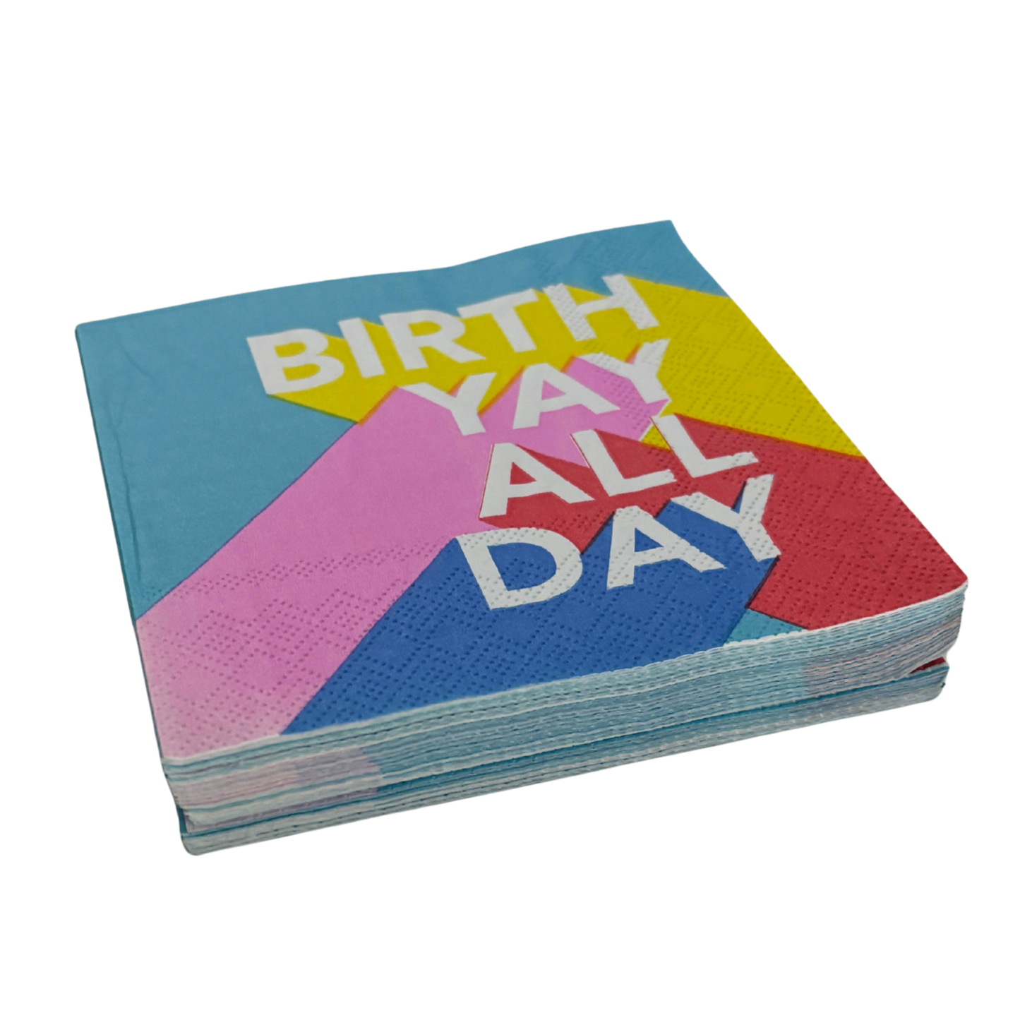 Birth Yay All Day Beverage Napkins | Birthday Cocktail Party Paper Napkin | 5"