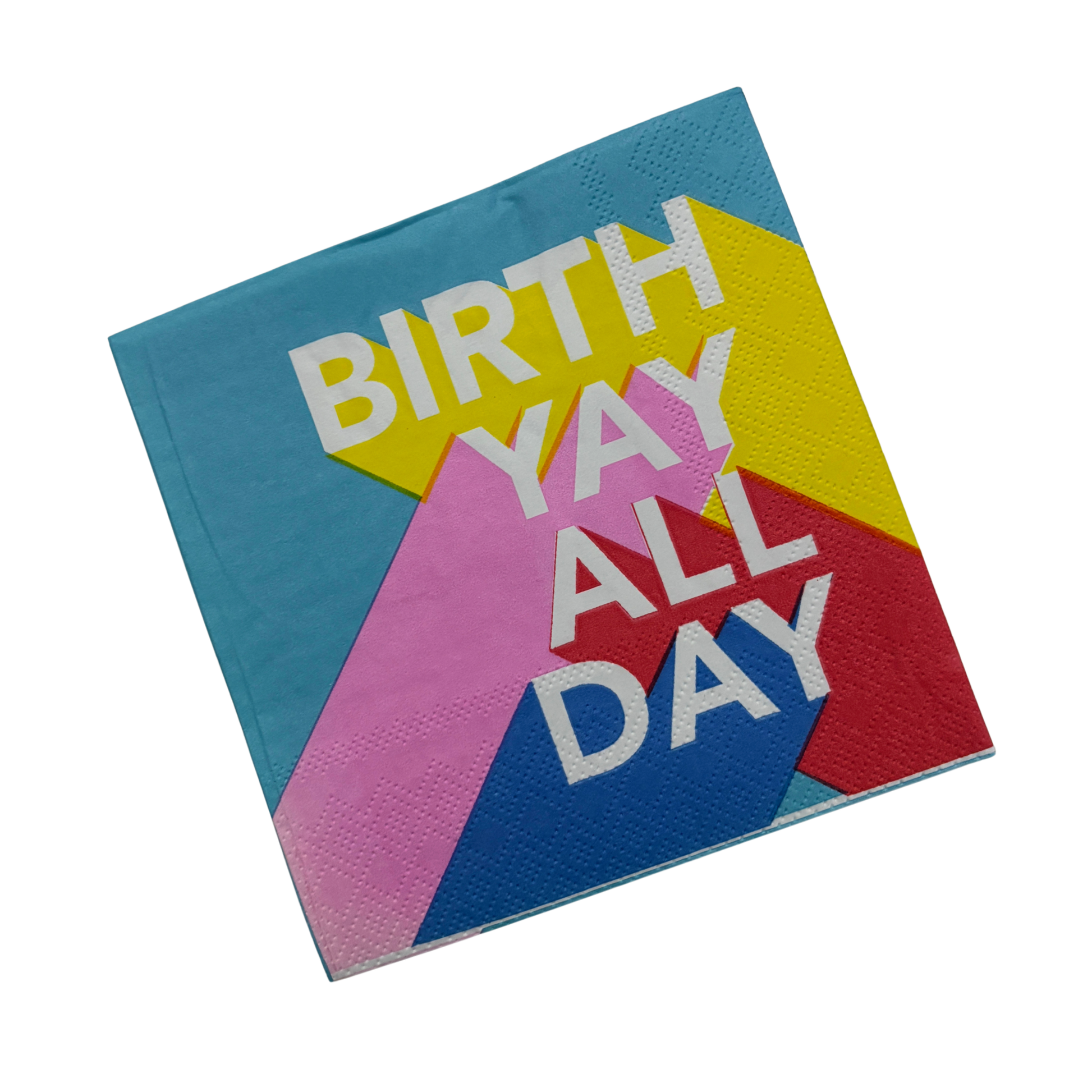 Birth Yay All Day Beverage Napkins | Birthday Cocktail Party Paper Napkin | 5"