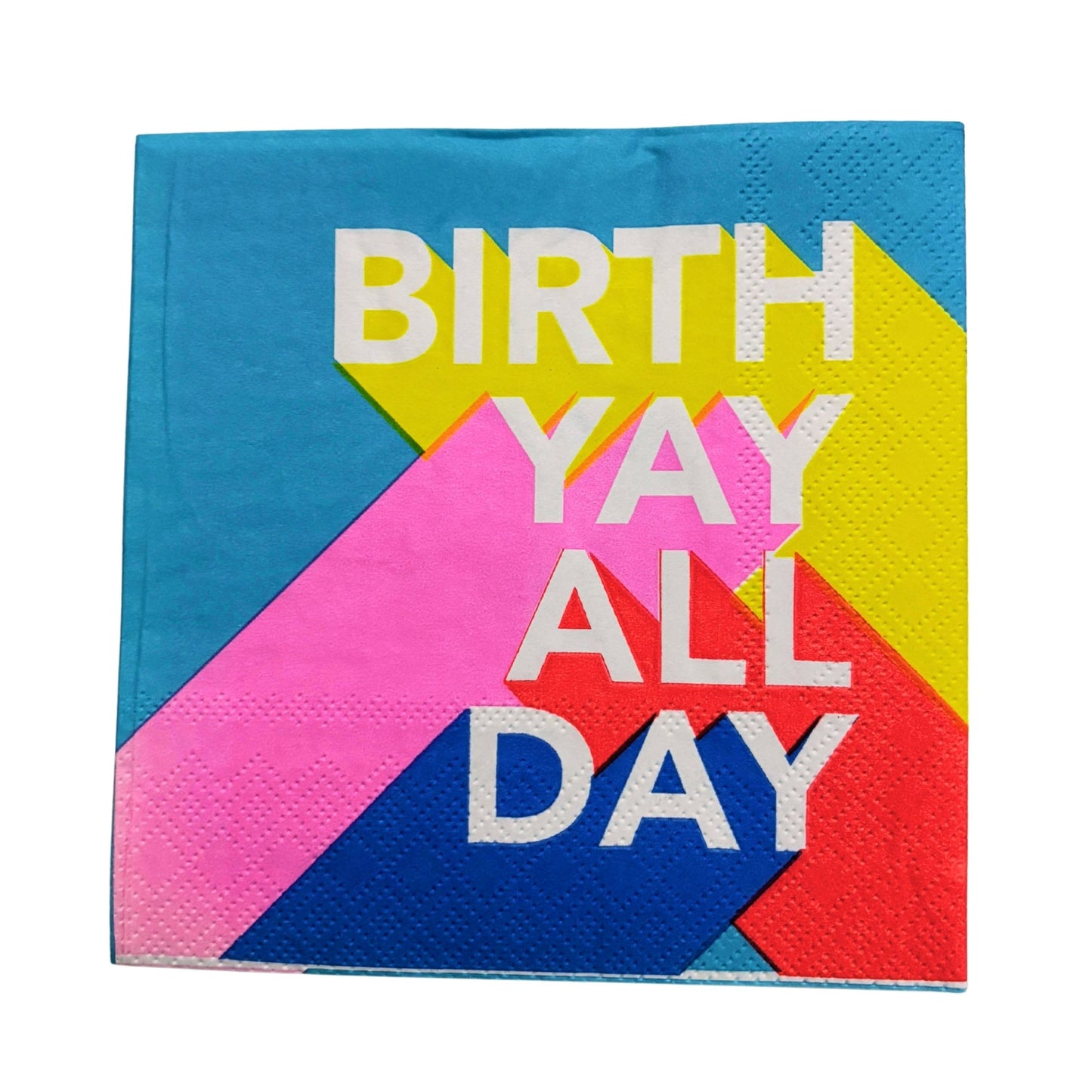 Birth Yay All Day Beverage Napkins | Birthday Cocktail Party Paper Napkin | 5"