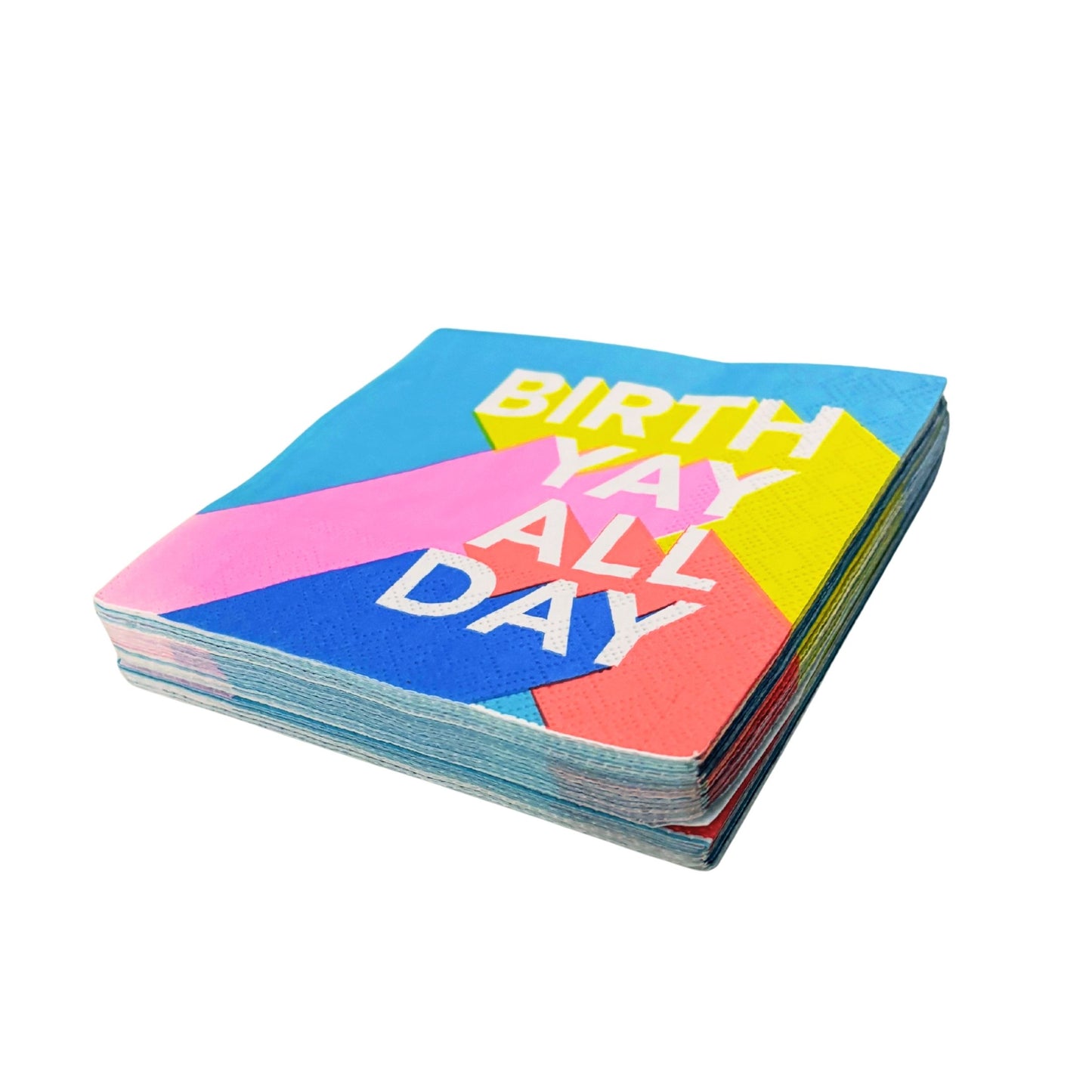 Birth Yay All Day Beverage Napkins | Birthday Cocktail Party Paper Napkin | 5"