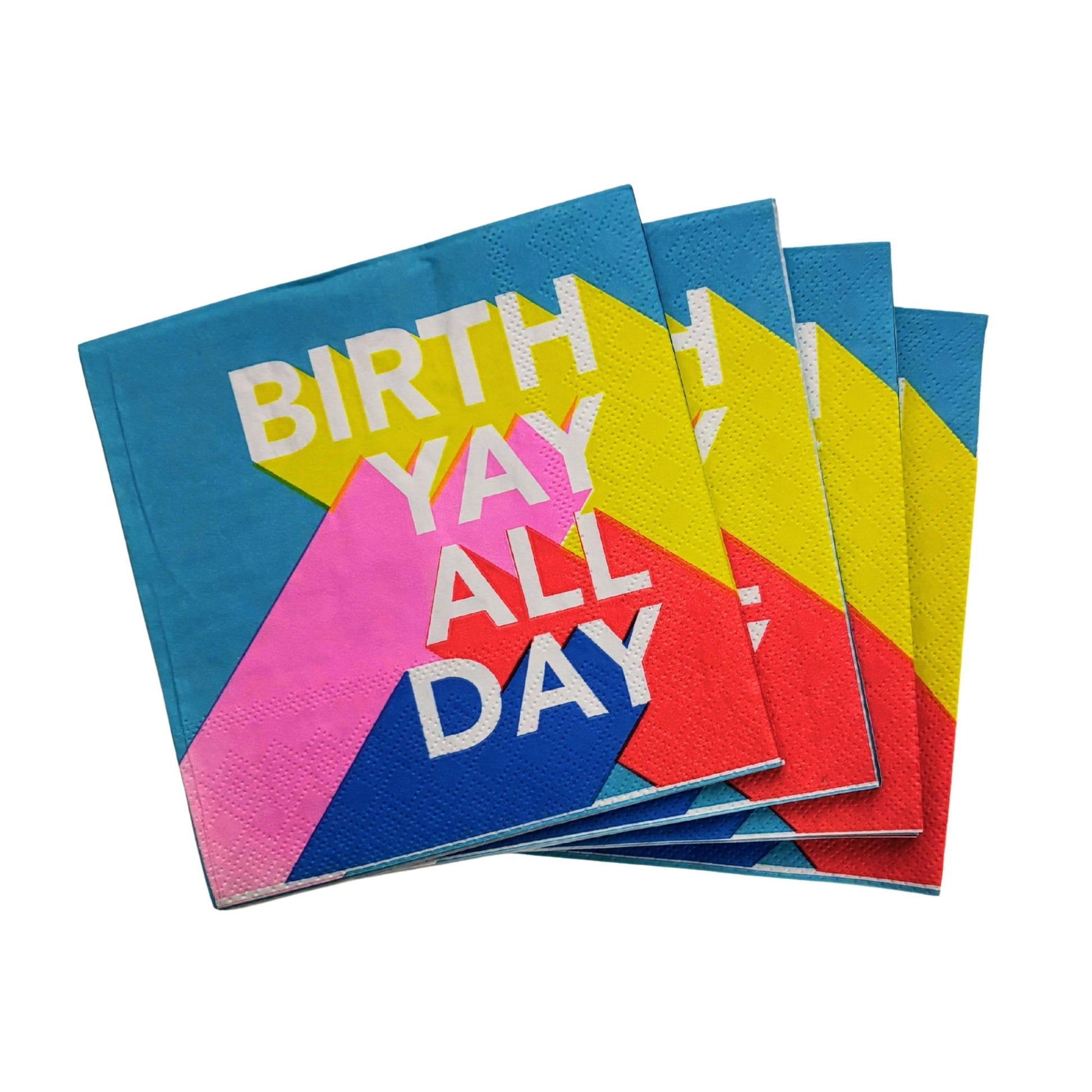 Birth Yay All Day Beverage Napkins | Birthday Cocktail Party Paper Napkin | 5"