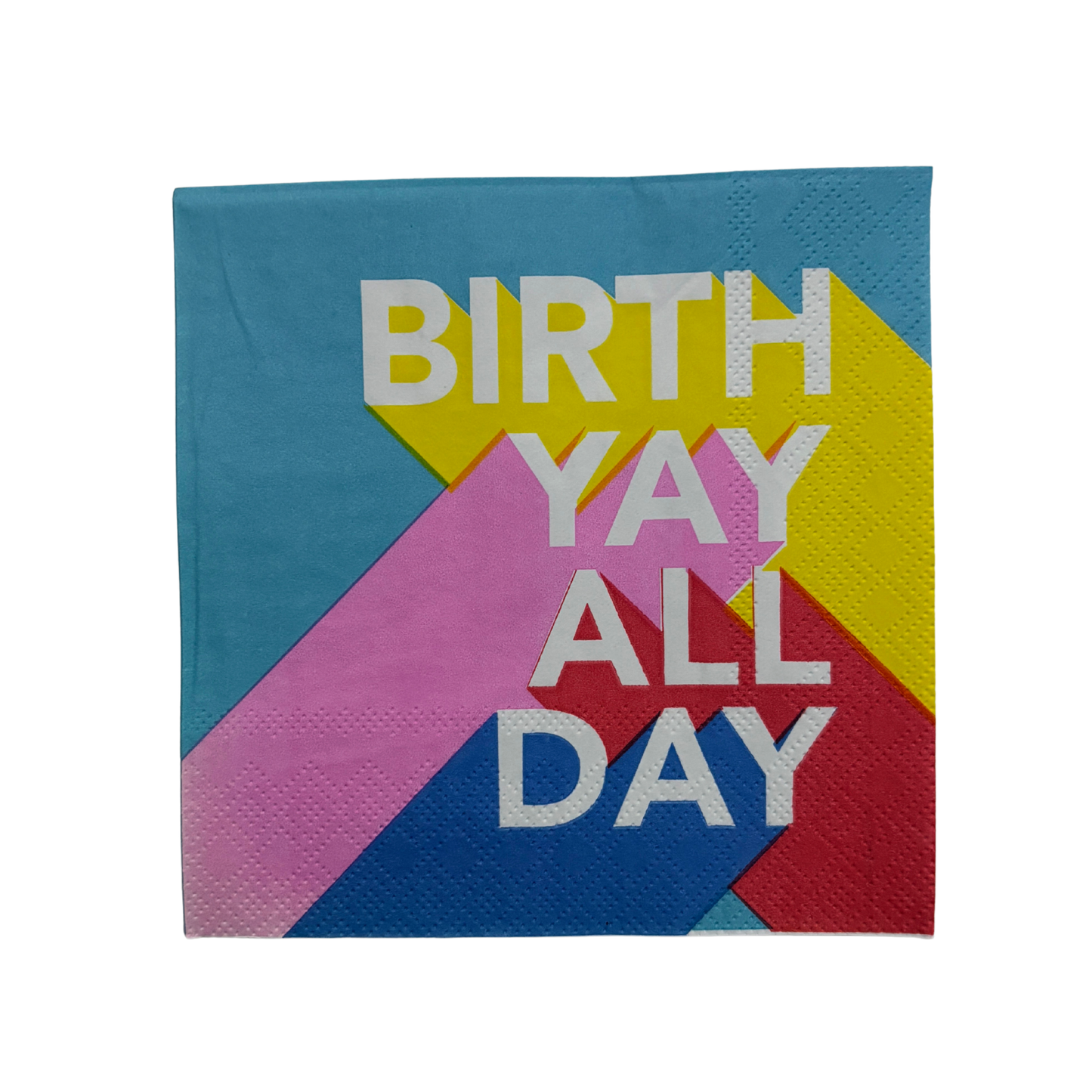 Birth Yay All Day Beverage Napkins | Birthday Cocktail Party Paper Napkin | 5"