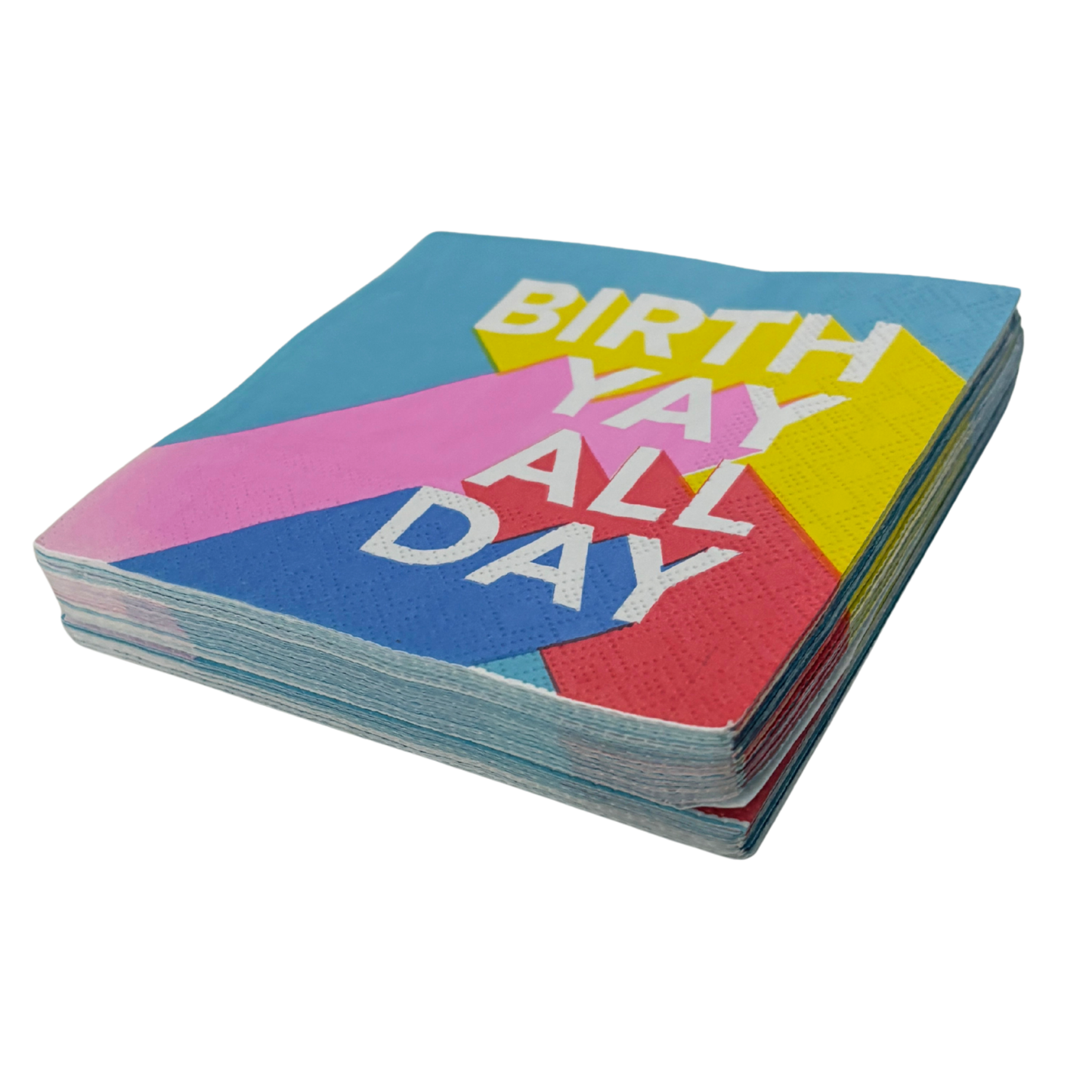 Birth Yay All Day Beverage Napkins | Birthday Cocktail Party Paper Napkin | 5"