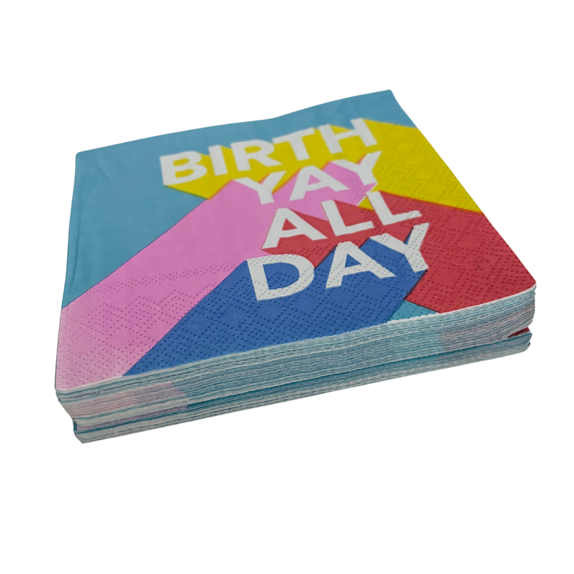 Birth Yay All Day Beverage Napkins | Birthday Cocktail Party Paper Napkin | 5"