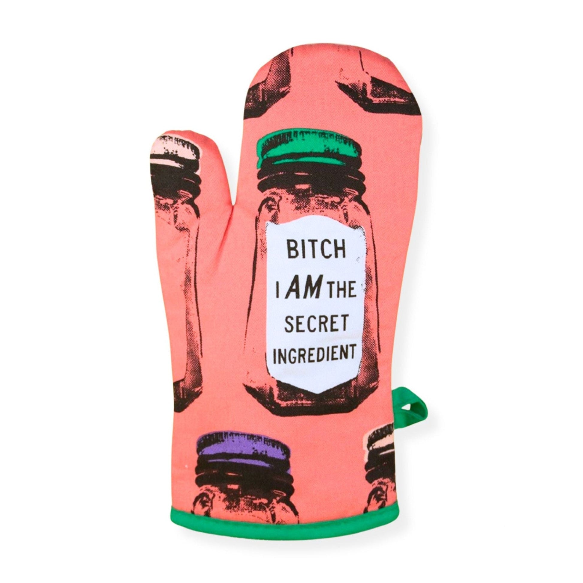 Bitch I Am The Secret Ingredient Oven Mitt | Kitchen Thermal Single Pot Holder | BlueQ at GetBullish