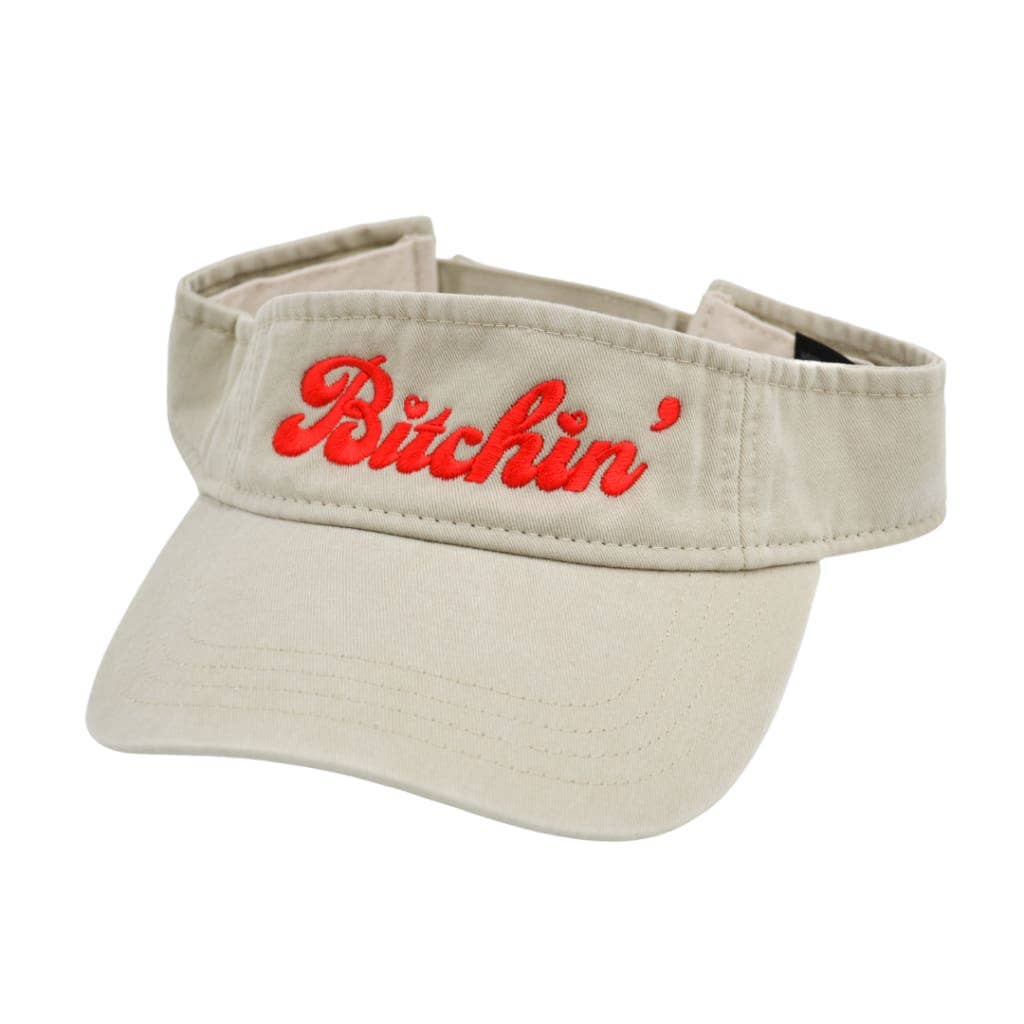 Bitchin' Visor | Funny Embroidered Velcro Sun Hat | Adjustable Outdoor Beach Cap | Smartass & Sass at GetBullish