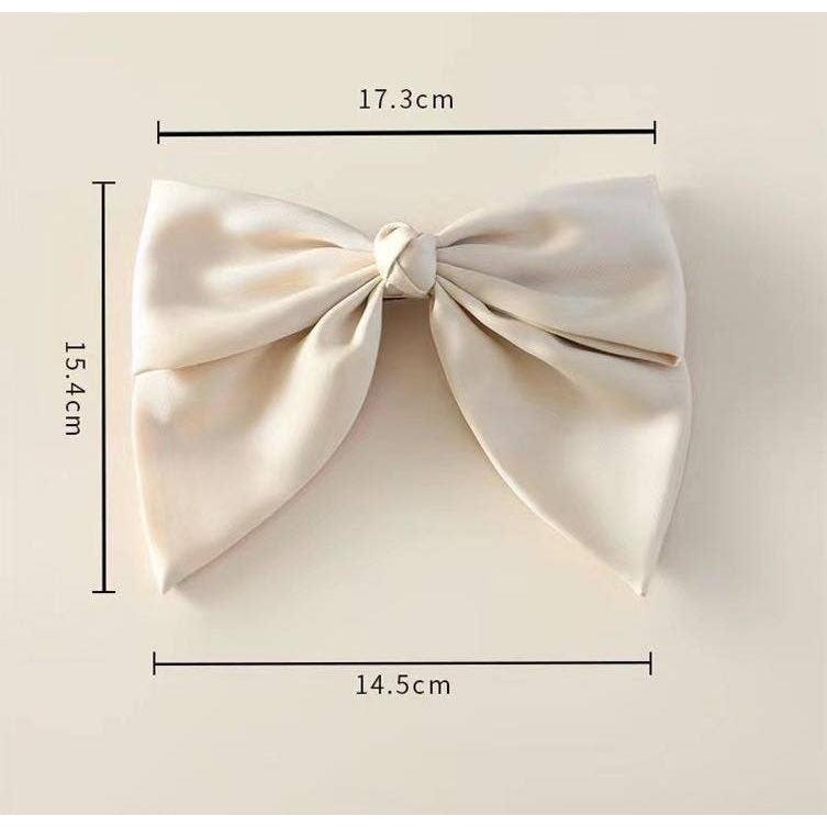 Black & Cream Hair Bow Barrettes | Women's Bow Hair Clips | One Size