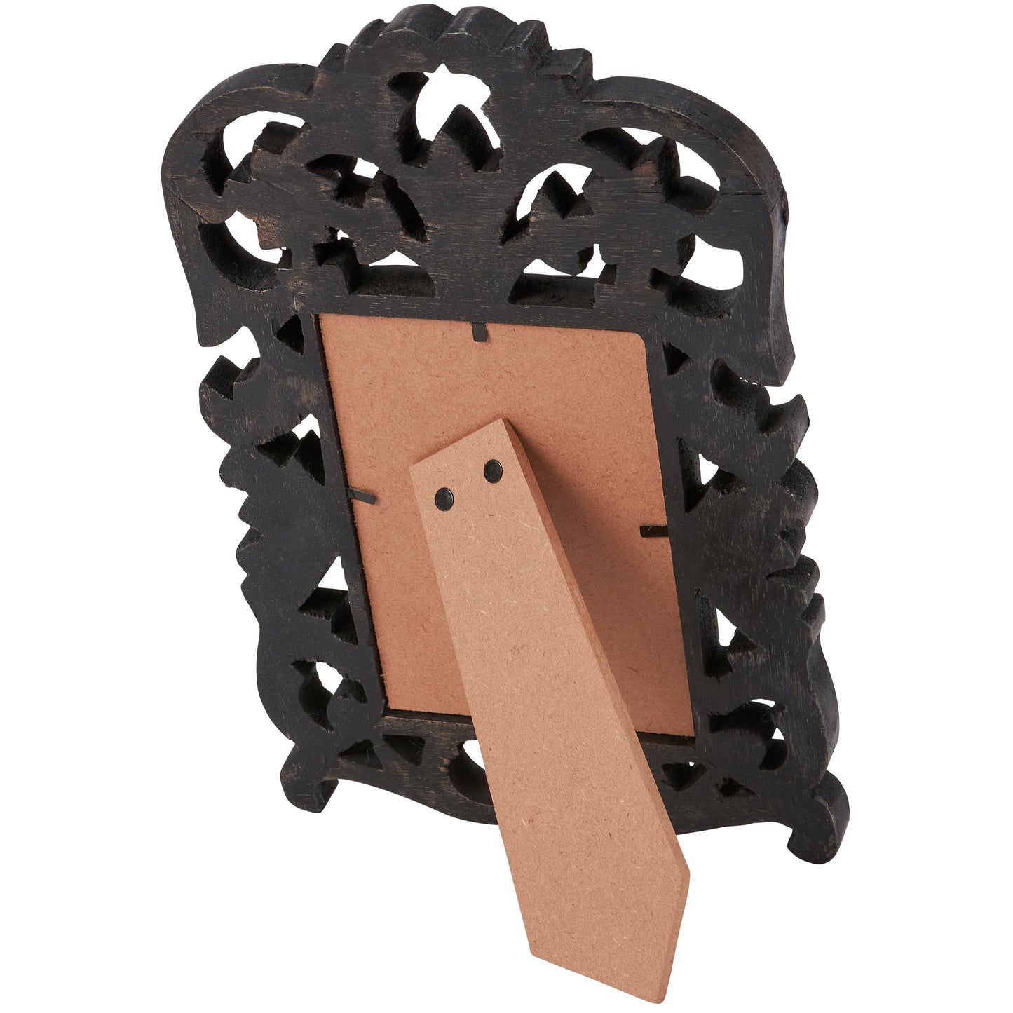 Black Filigree Wood & Glass Photo Frame | Fits 4" x 6" | 8.5" x 13.5"