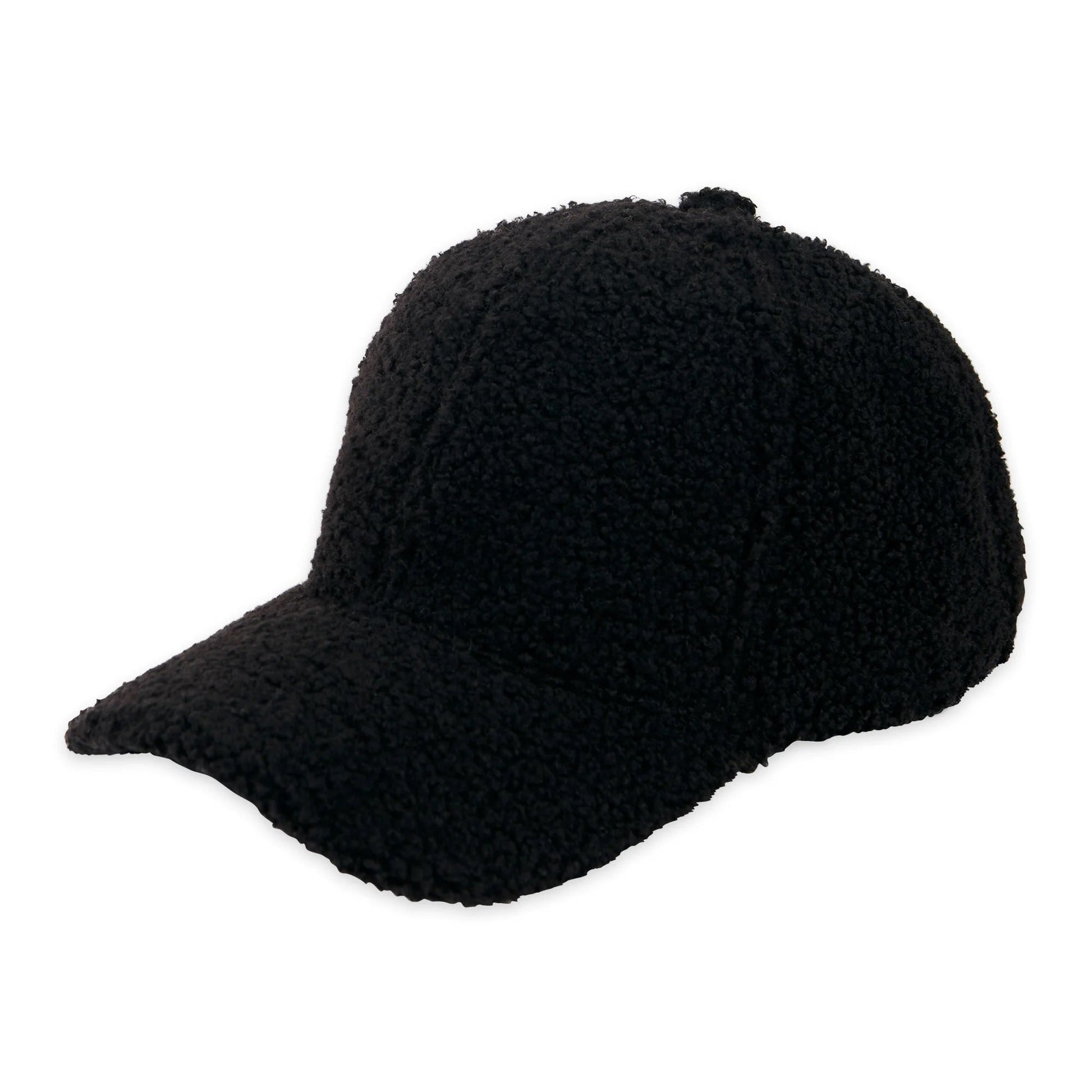 Black Fleece Ball Cap | Mens / Unisex Sherpa Style Fall Winter Hat