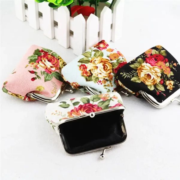 Black Floral Coin Purse | Cute Small Trinkets Storage