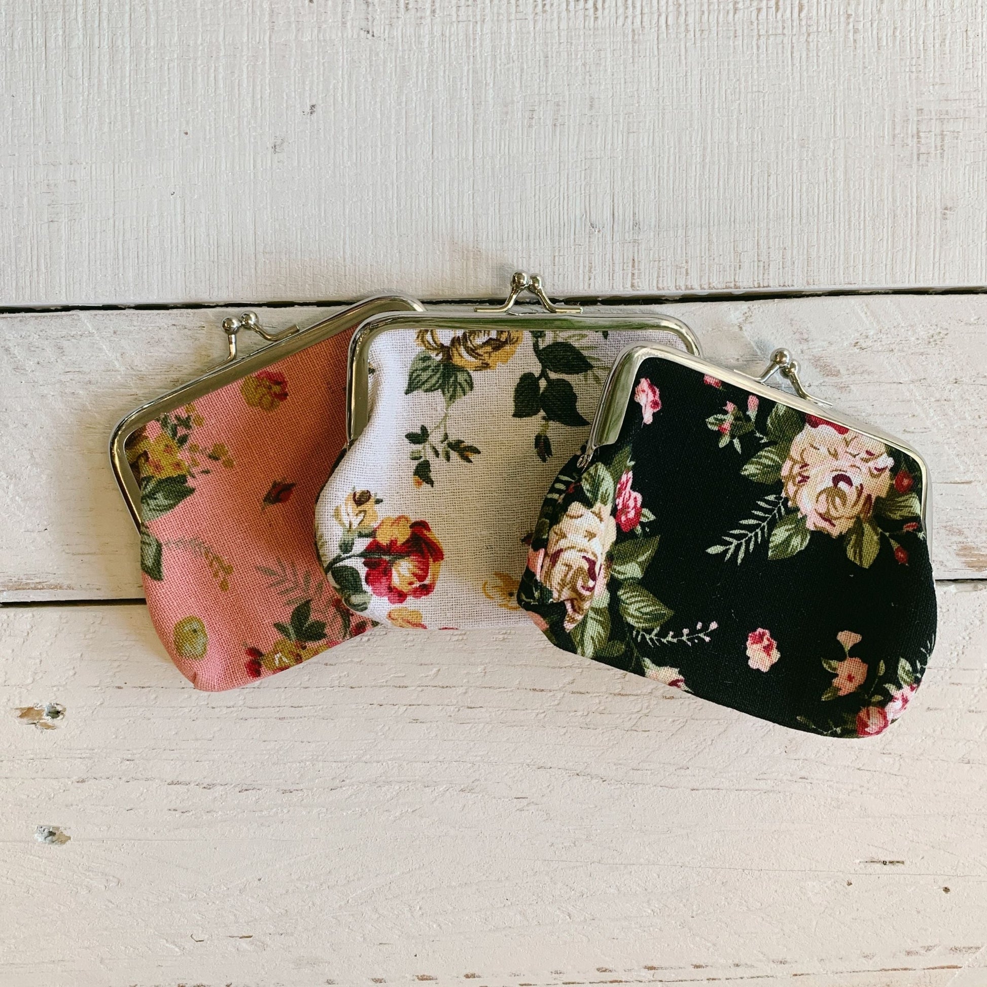 Black Floral Coin Purse | Cute Small Trinkets Storage