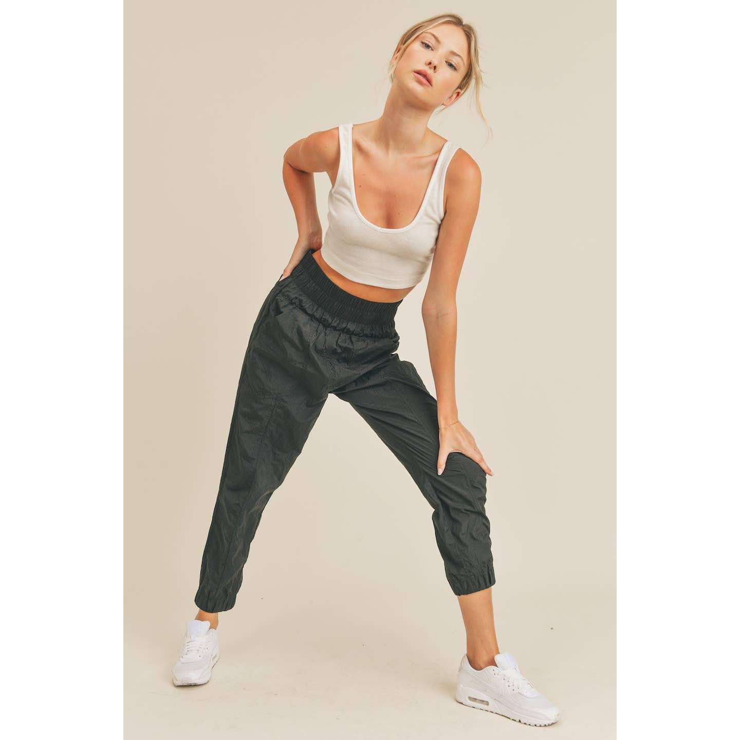 Black High Rise Warm-up Style Jogger [Sizes S-L]