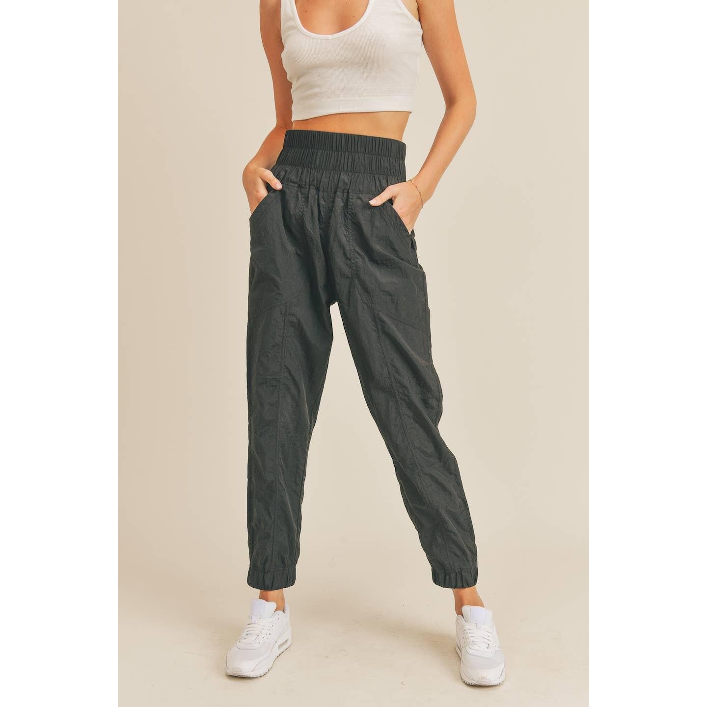 Black High Rise Warm-up Style Jogger [Sizes S-L]