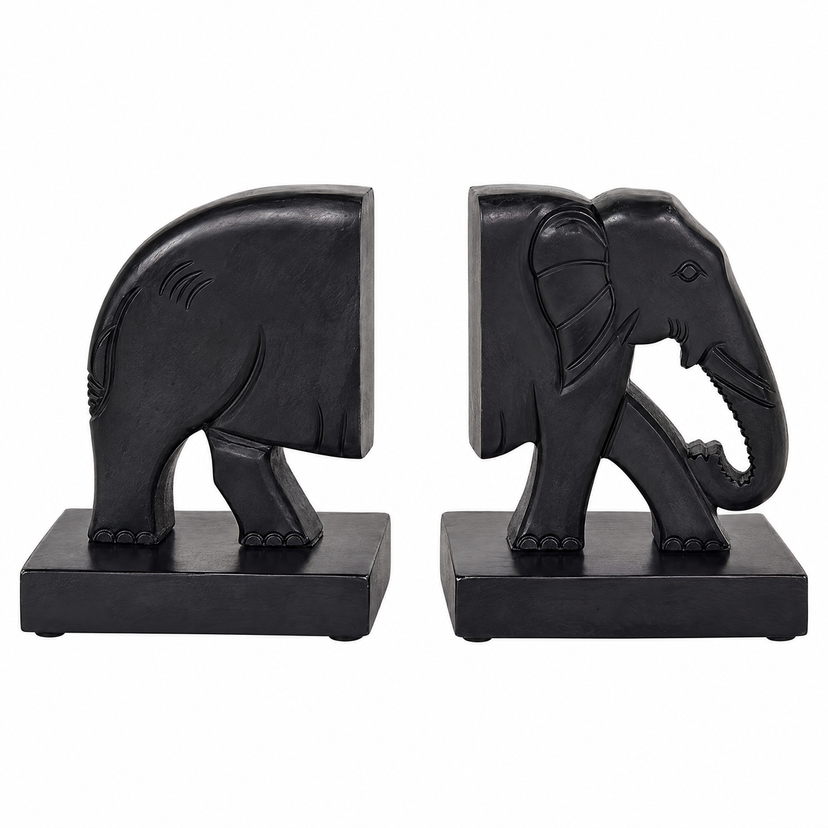 Black Marble Elephant Bookend | Elegant Modern Home & Office Décor-47th & Main-The Bullish Store