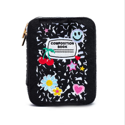 Black Notebook Velvet Jewelry Travel Case-Living Royal-The Bullish Store