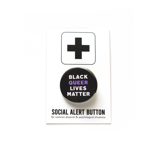Black Queer Lives Matter Pinback Button | LGBTQ+ Pin Badge