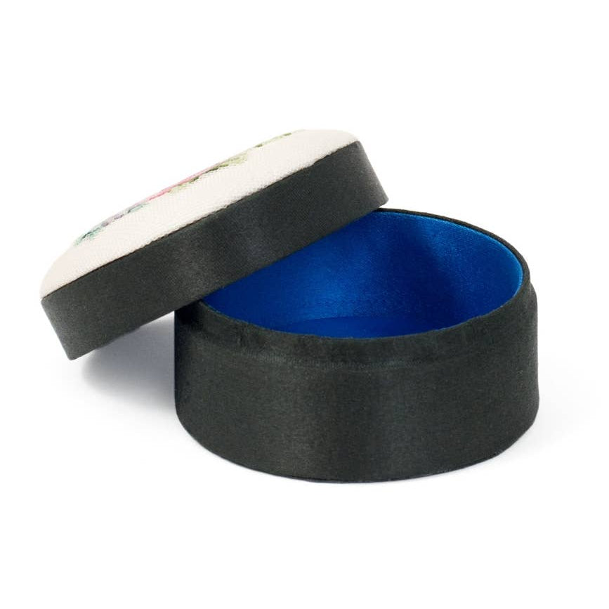 Black Round Petit Point Bouquet Box | Giftable-Value Arts-The Bullish Store