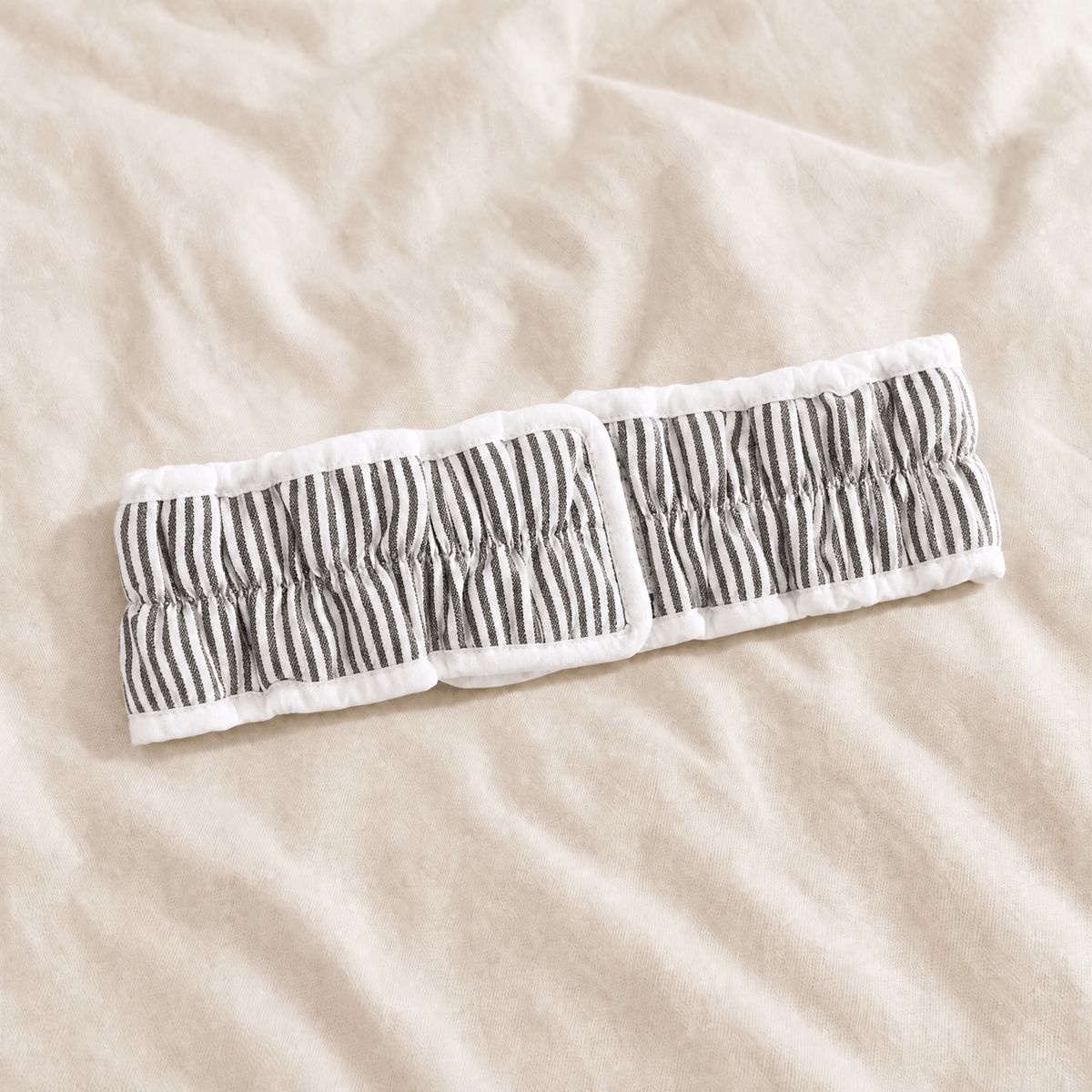 Black Seersucker Spa Headband | Hair Band for Skincare Facial After Shower-Bella-The Bullish Store