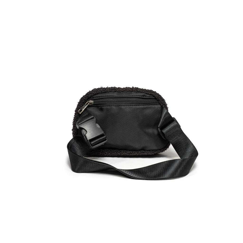 Black & White Checkered Adjustable Belt Bag in Black | Plaid Crossbody Waist Bag