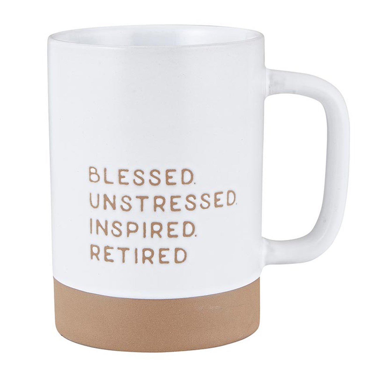 Blessed Unstressed Inspired Retired Signature Ceramic Mug | Coffee Tea Cup | 17oz