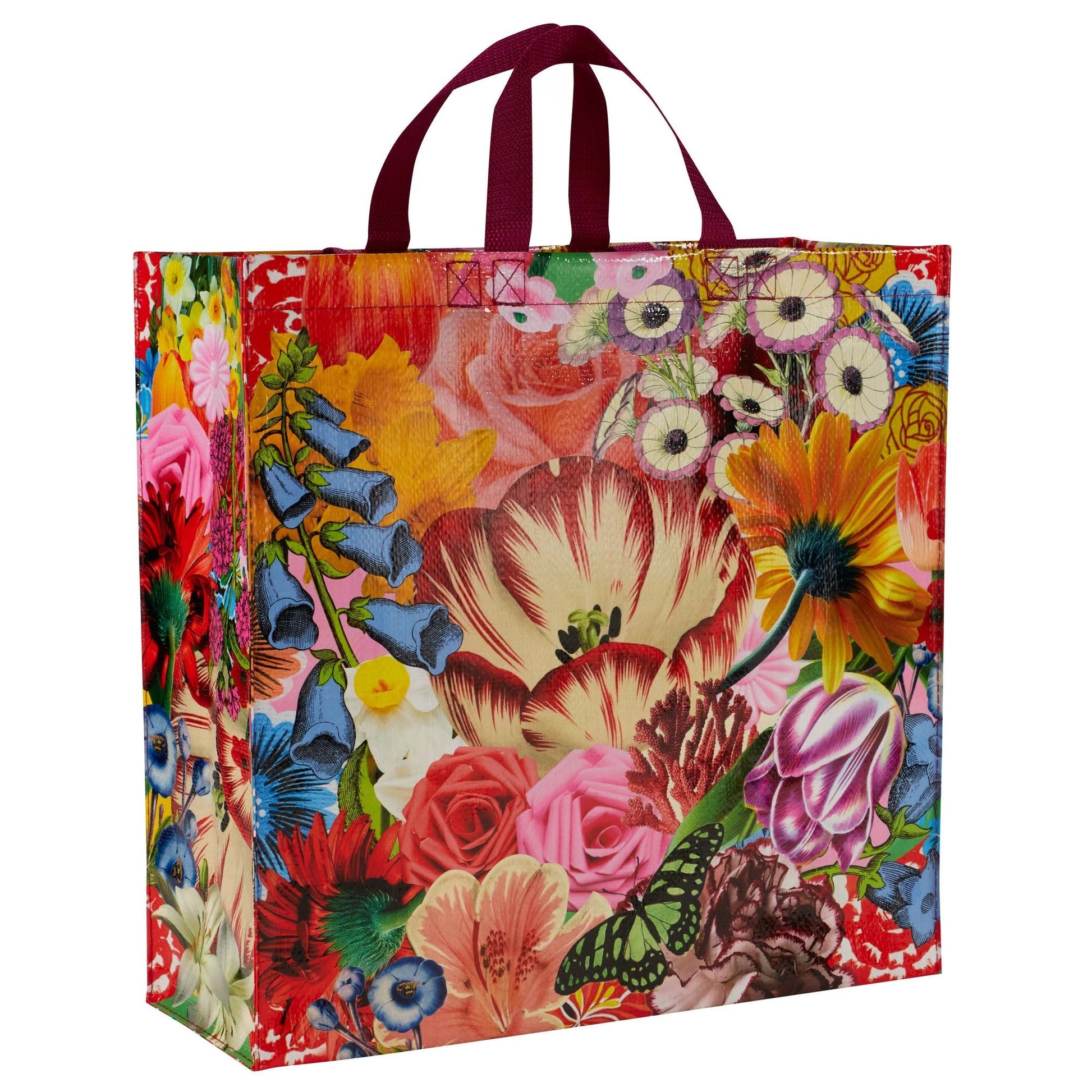 Blossom Shopper Tote Bag | Post Consumer Material Shopping Bag | 15" x 16" | BlueQ at GetBullish