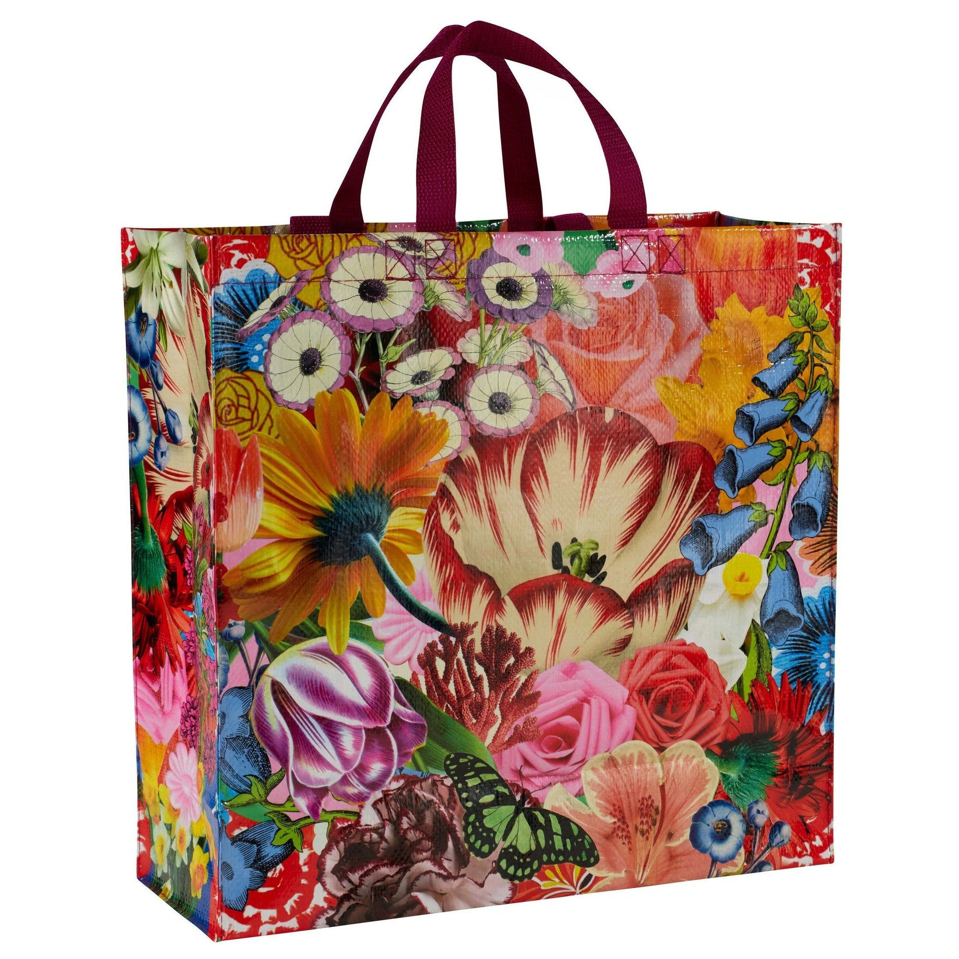 Blossom Shopper Tote Bag | Post Consumer Material Shopping Bag | 15" x 16" | BlueQ at GetBullish