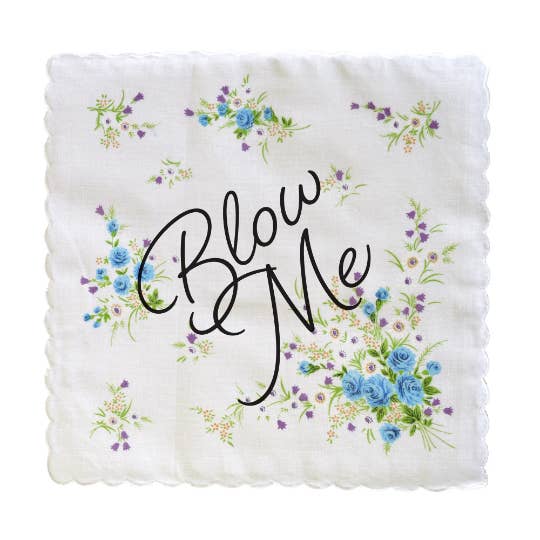 Blow Me Retro Hankie Floral Print Cotton Handkerchief