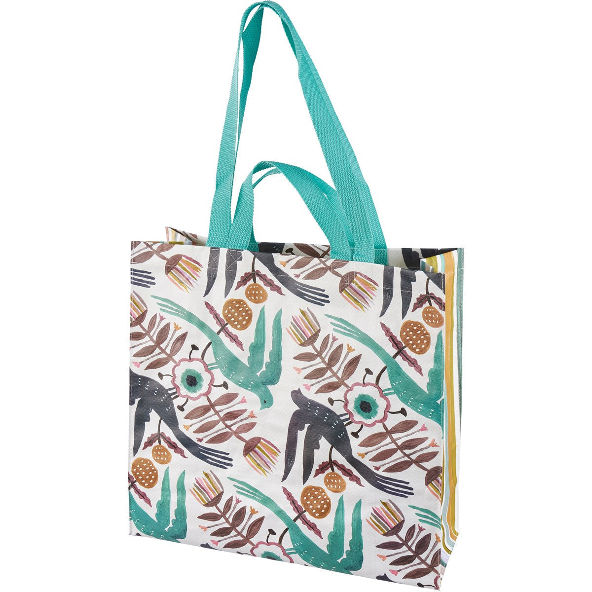 Blue Bird Market Tote Bag | 15.50" x 15.25" x 6"