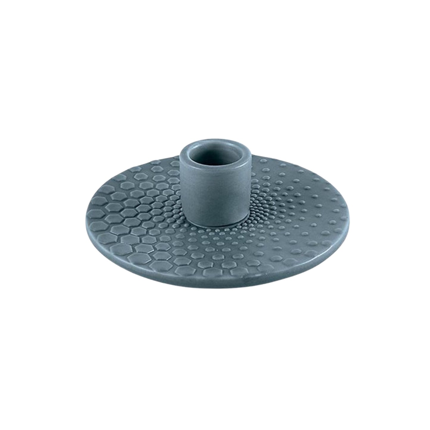 Blue Ceramic Candleholder | Textured Abstract Taper Candle Holder | 4.5" x 1.5"