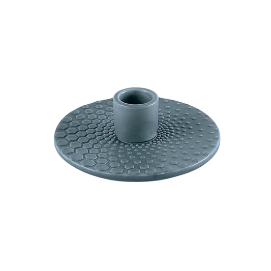 Blue Ceramic Candleholder | Textured Abstract Taper Candle Holder | 4.5" x 1.5"