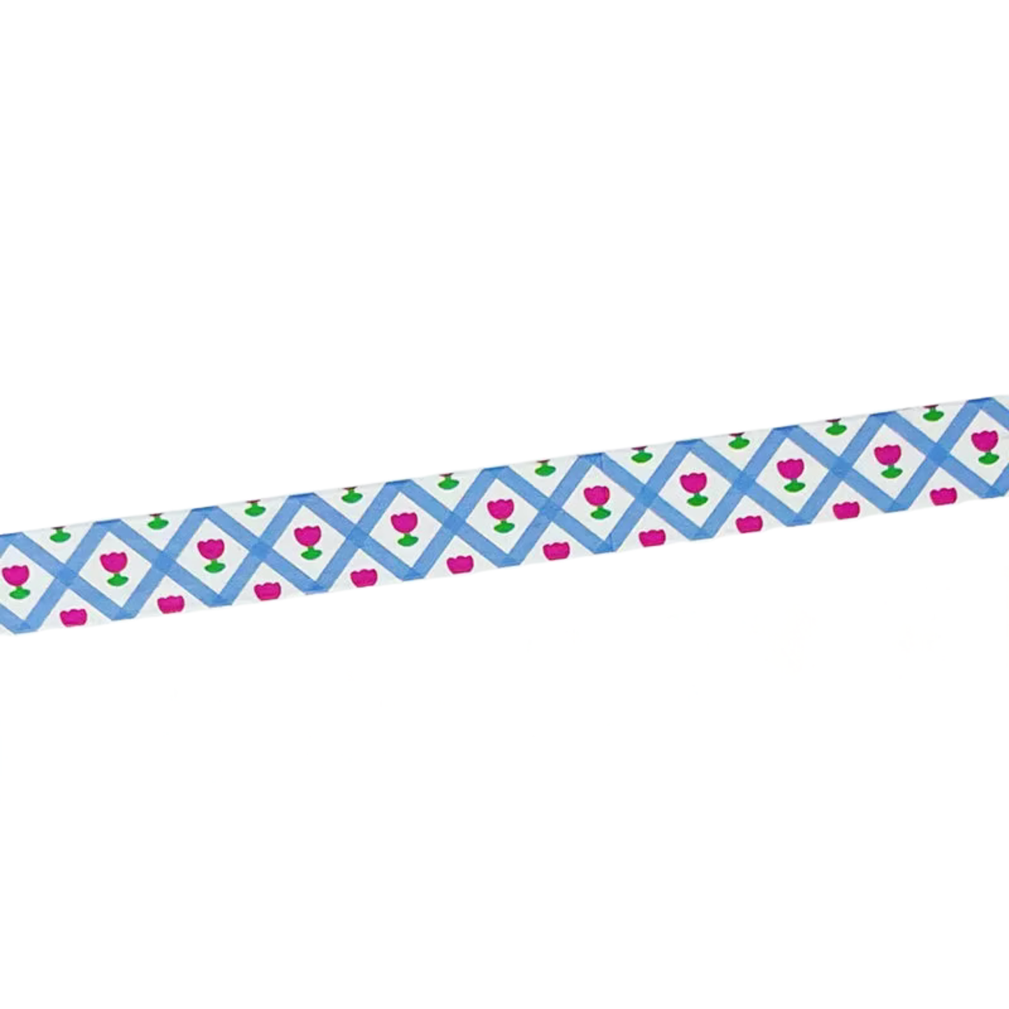 Blue Grid Tulips Washi Tape | Aesthetic Dopamine Y2K Decorative Masking Tape