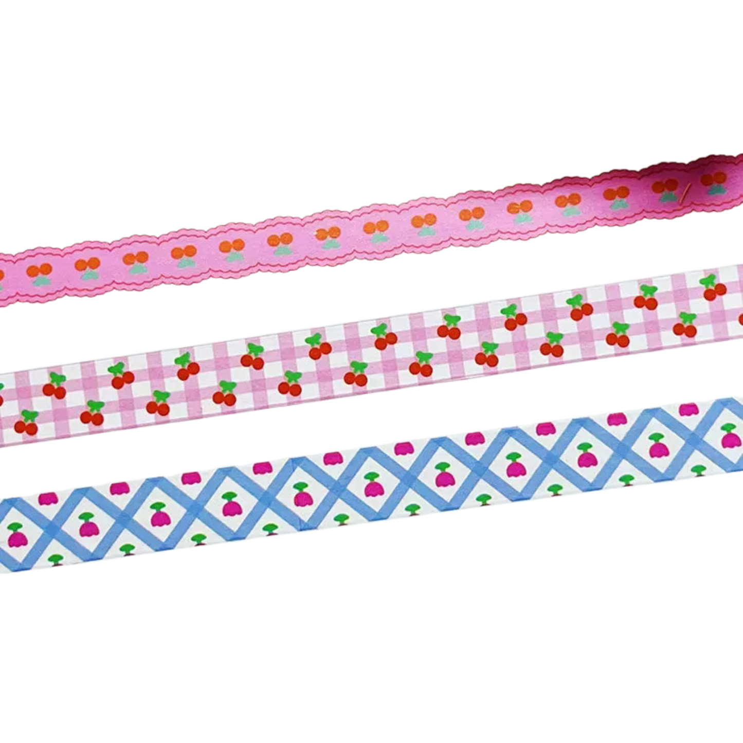 Blue Grid Tulips Washi Tape | Aesthetic Dopamine Y2K Decorative Masking Tape