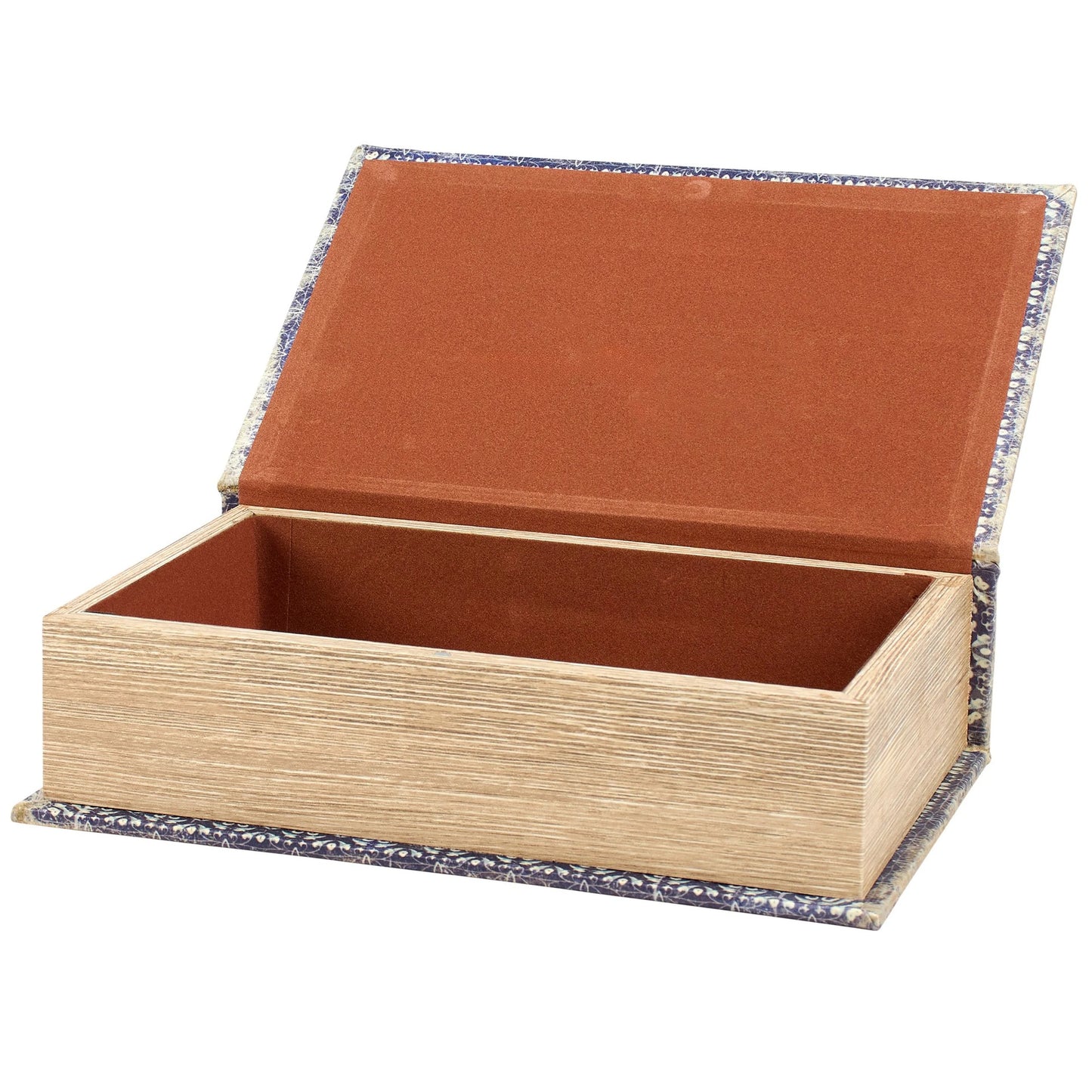 Blue Medallion Book Box | Decorative Vintage Book Shaped Storage Stash Trinket Boxes