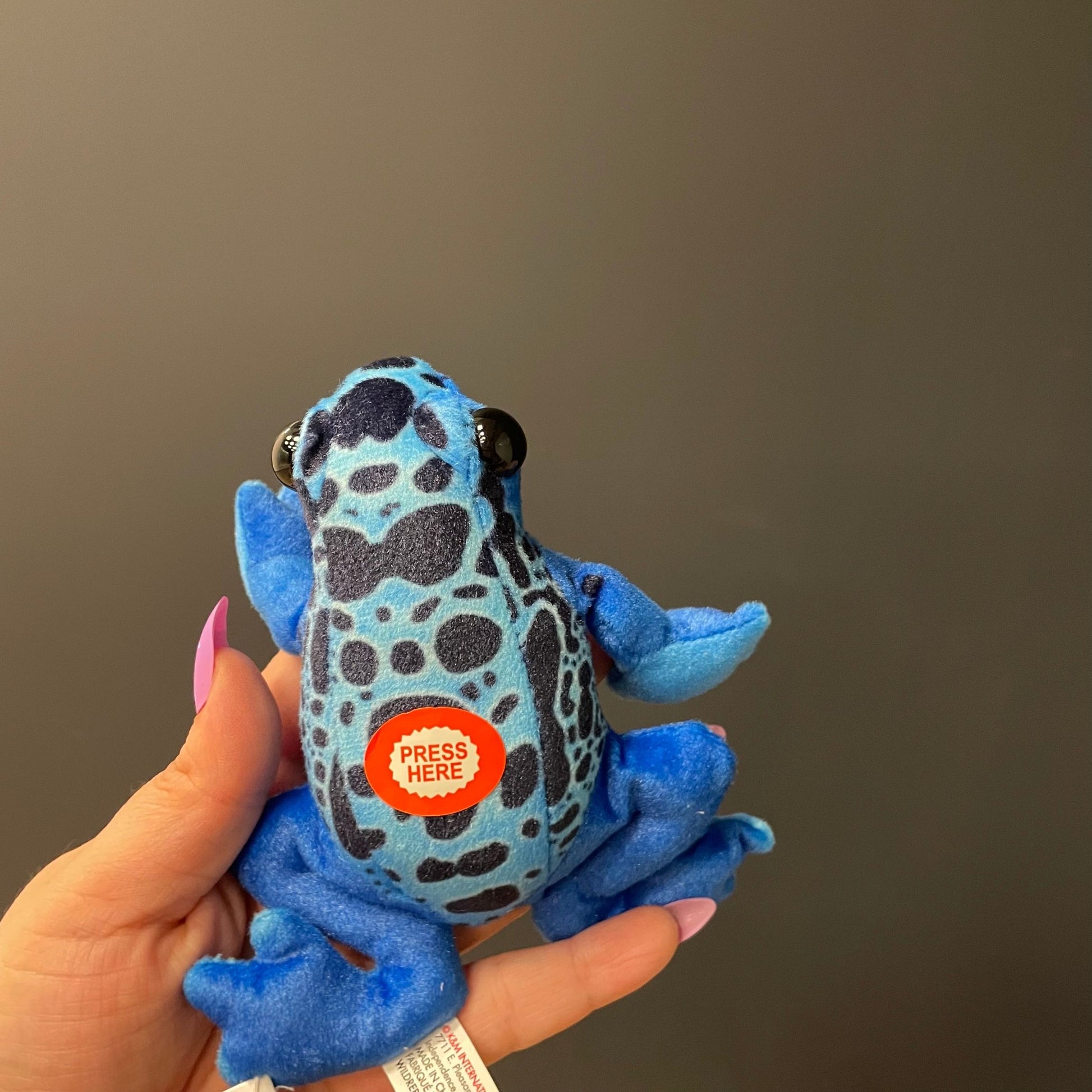 Blue Poison Dart Frog Stuffed Animal with Frog Sounds 8" | Wild Calls Blue Poison Dart Frog by Wild Republic