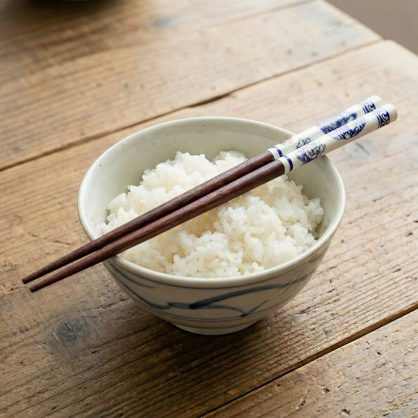 Blue & White Wood Chopsticks Giftable Set | Set of 5 Sets | Japanese | 9”