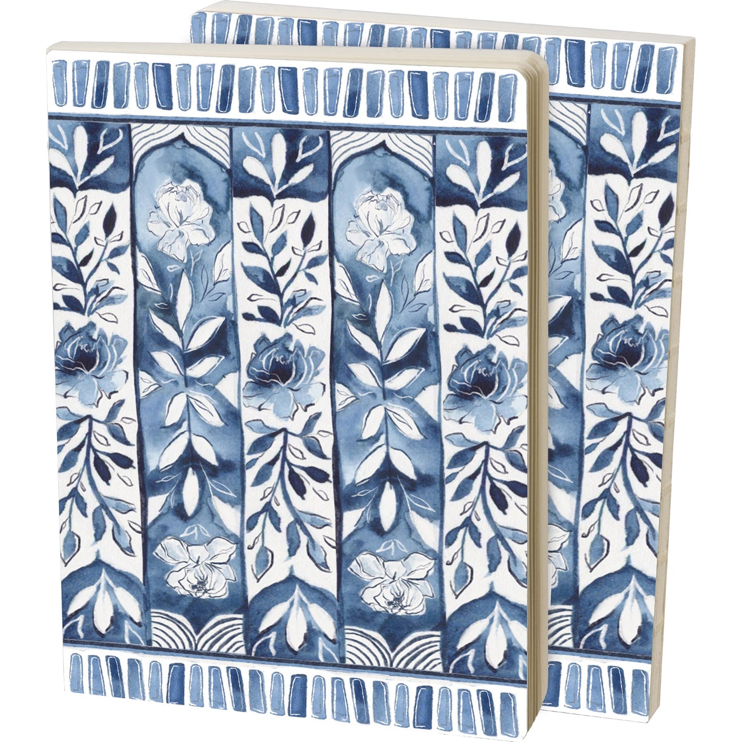 Blue and White Florals Journal | Double-Sided Notebook | 160 Lined Pages