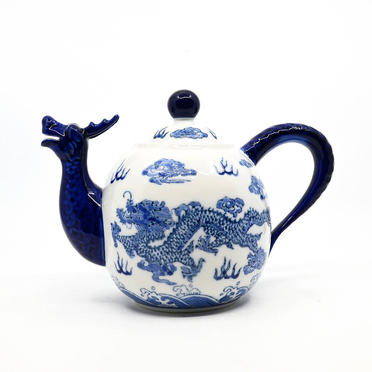 Blue and White Ryu Dragon Porcelain Teapot | 44 fl oz-Urban Tokyo-The Bullish Store