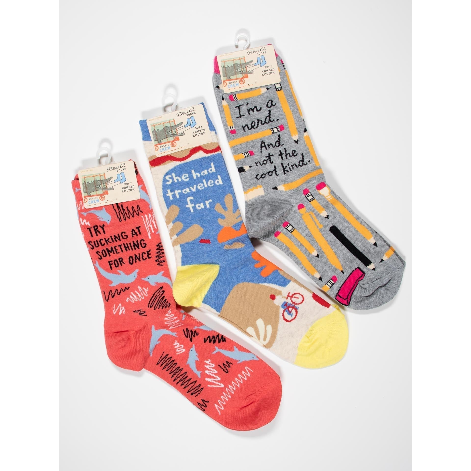 BlueQ She Had Traveled Far Women's Crew Socks | Gift for Her