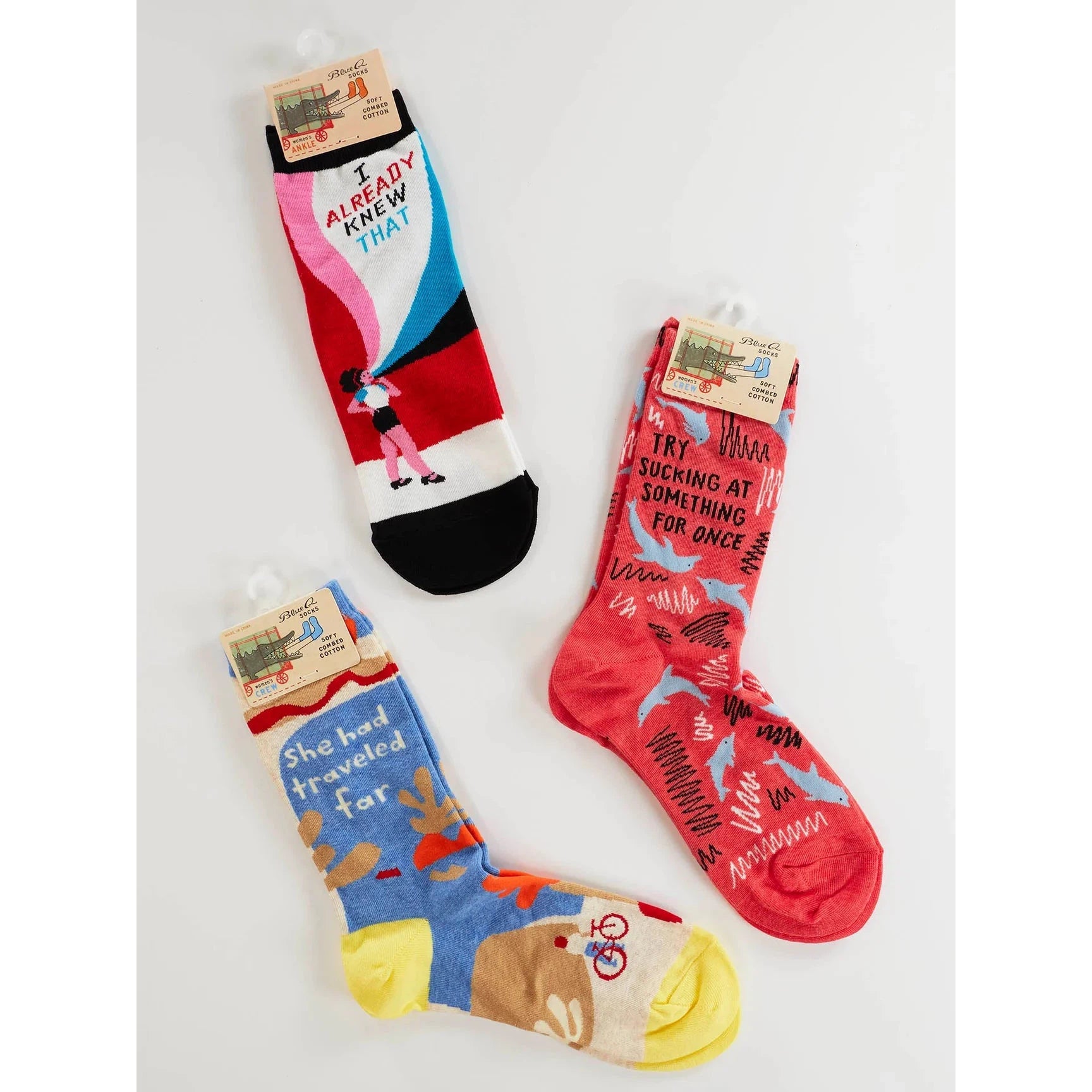 BlueQ She Had Traveled Far Women's Crew Socks | Gift for Her