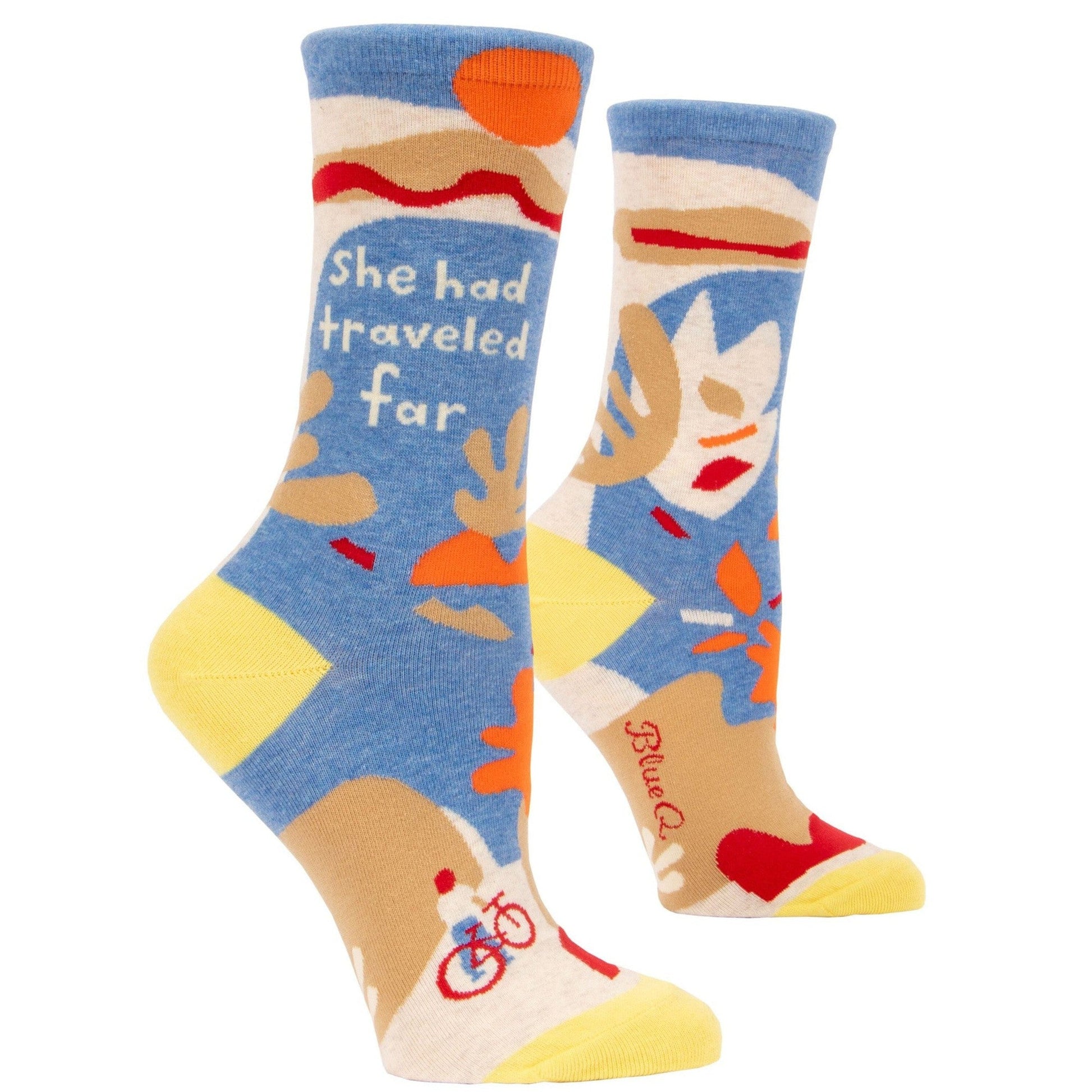 BlueQ She Had Traveled Far Women's Crew Socks | Gift for Her