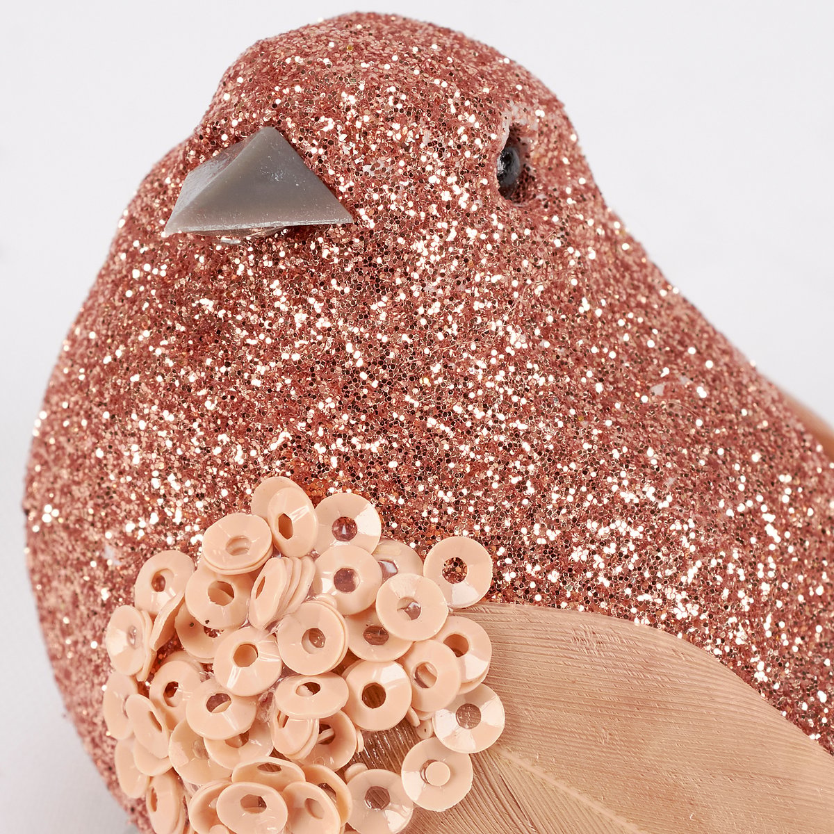 Blush Birds Ornament Set | Set of 2 | Foam, Feathers & Glitter