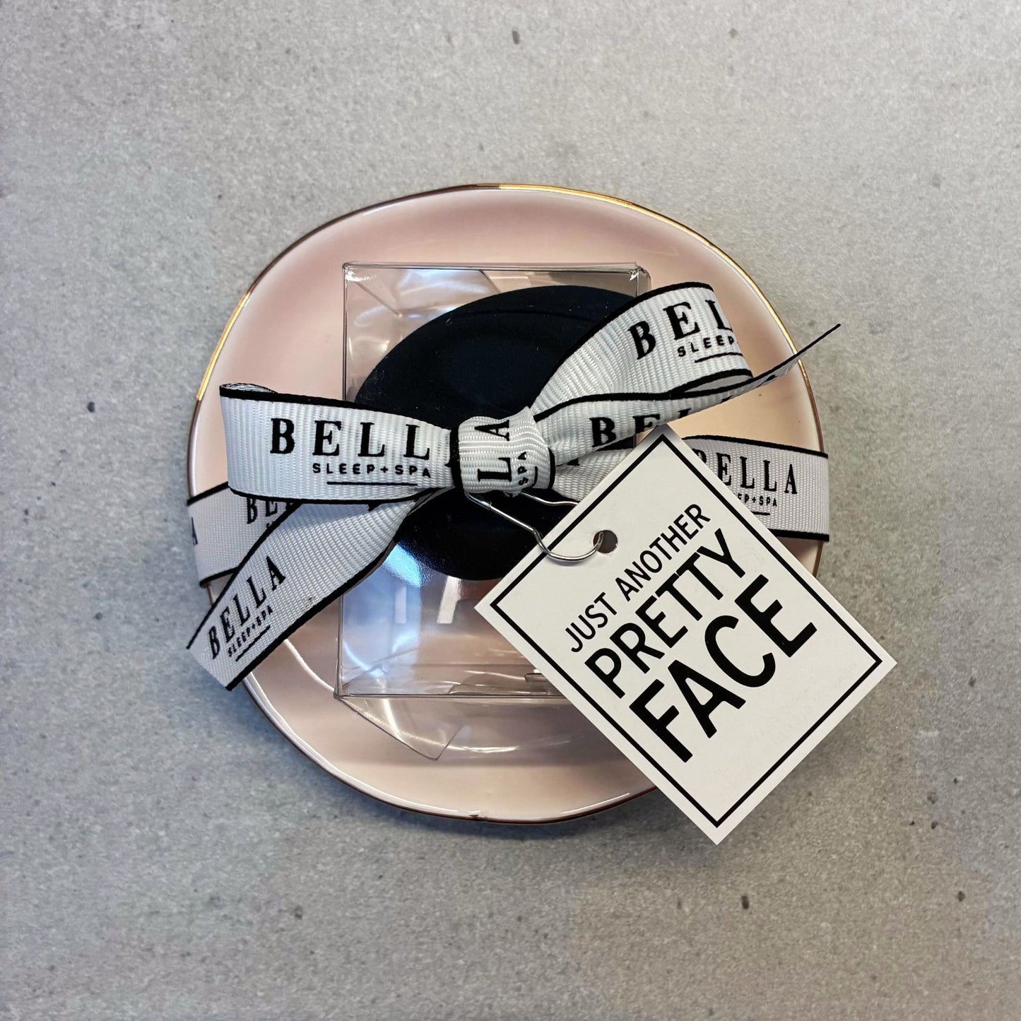 Blush Ceramic Tray with Makeup Sponge Gift Set | Cosmetic Giftable Beauty Tools Set