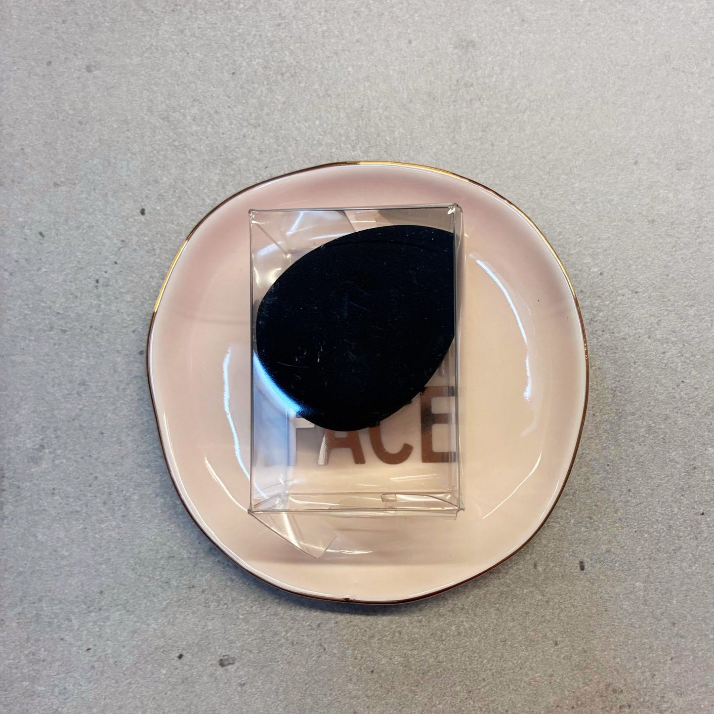 Blush Ceramic Tray with Makeup Sponge Gift Set | Cosmetic Giftable Beauty Tools Set