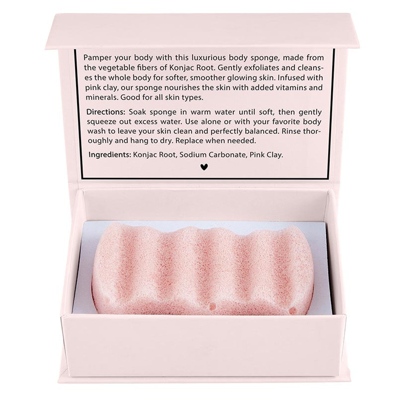 Blush Pink Konjac Body Sponge | All-Natural Scrub Sponge Detoxify Exfoliate Skin