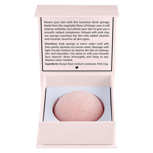 Blush Pink Konjac Facial Sponge | All-Natural Scrub Sponge Detoxify Exfoliate Skin